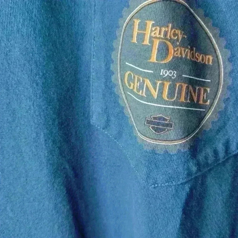 ♡Harley Davidson blue tee shirt size 2XL A14 - Picture 2 of 7